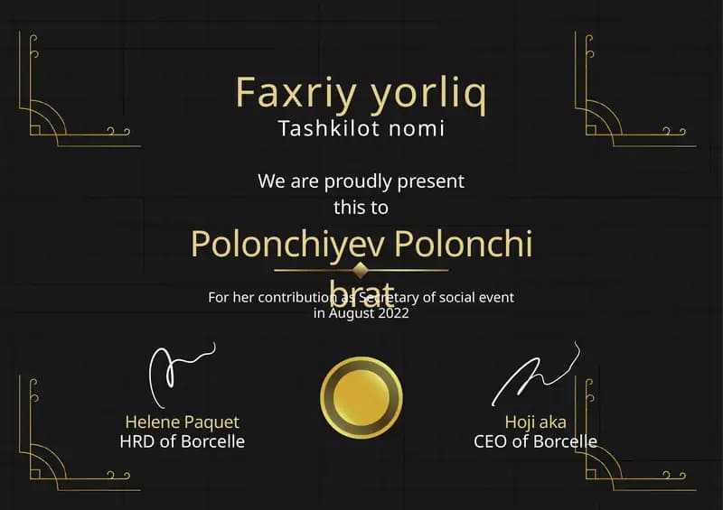 Faxriy yorliq shablon PowerPoint