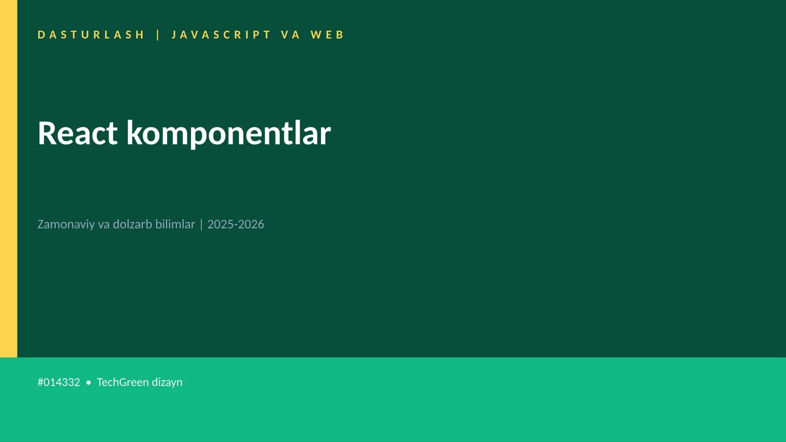 React komponentlar