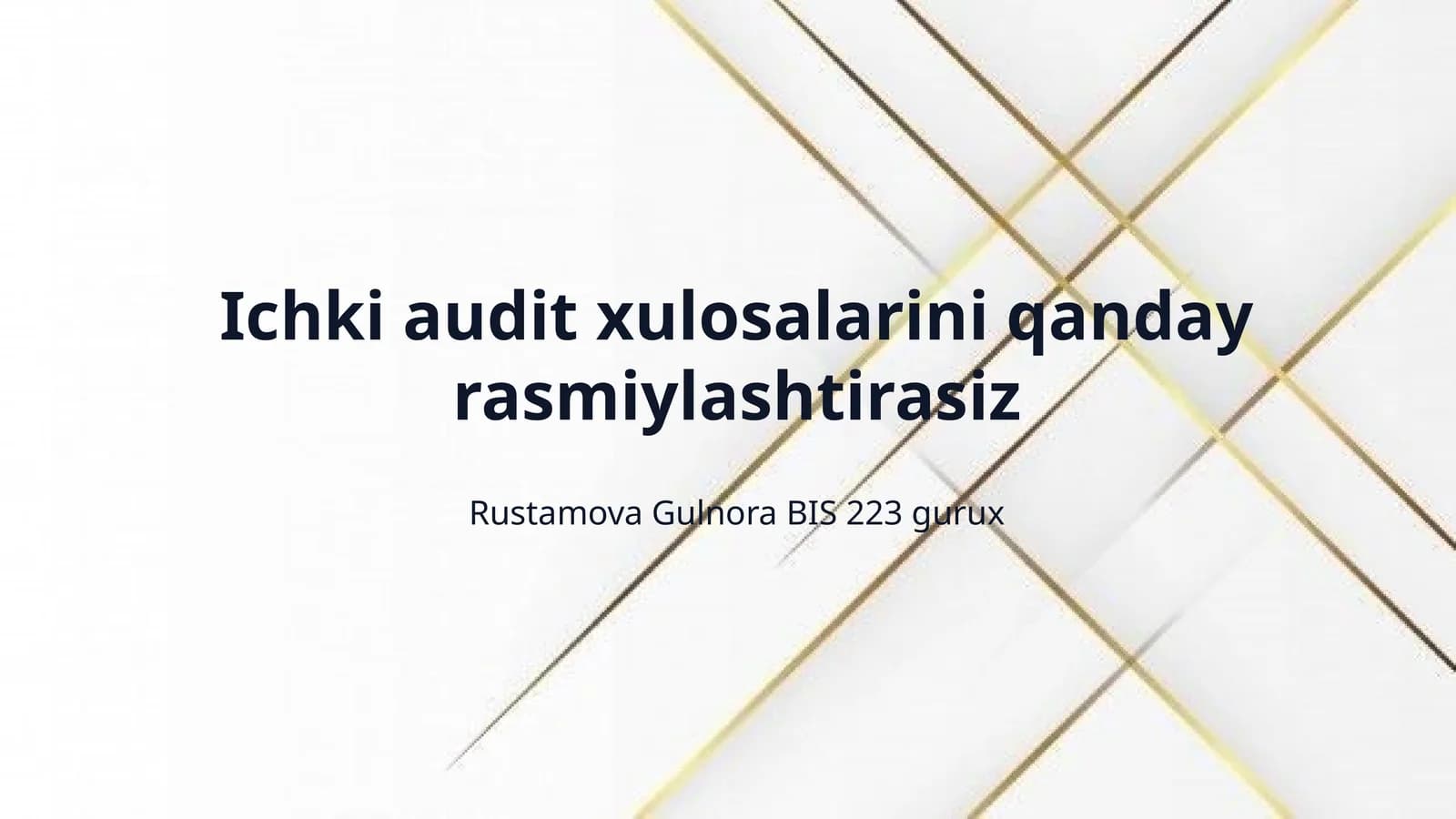 Ichki audit xulosalarini qanday rasmiylashtirasiz