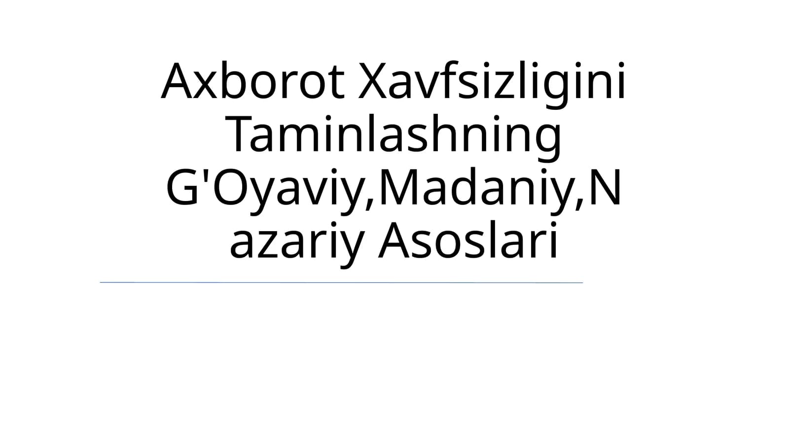 Mafkuraviy asoslar