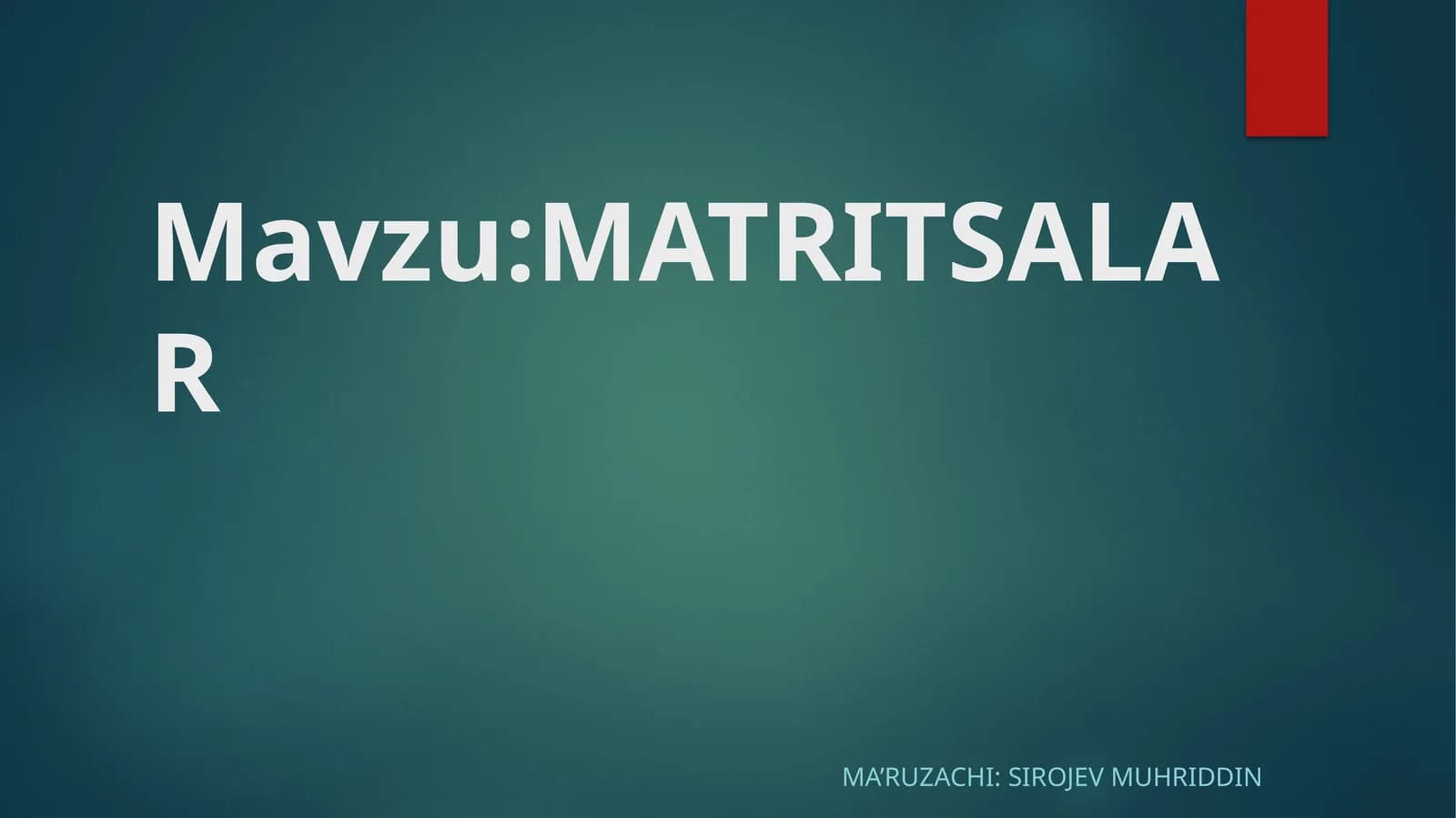 MATRITSALAR