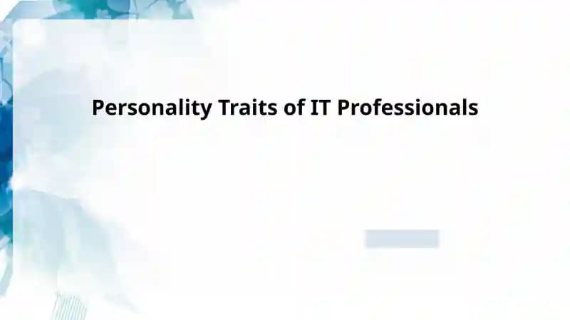 Personality Traits of IT Professionals