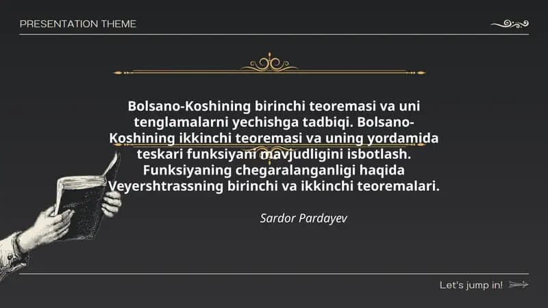 Bolsano-Koshining birinchi teoremasi