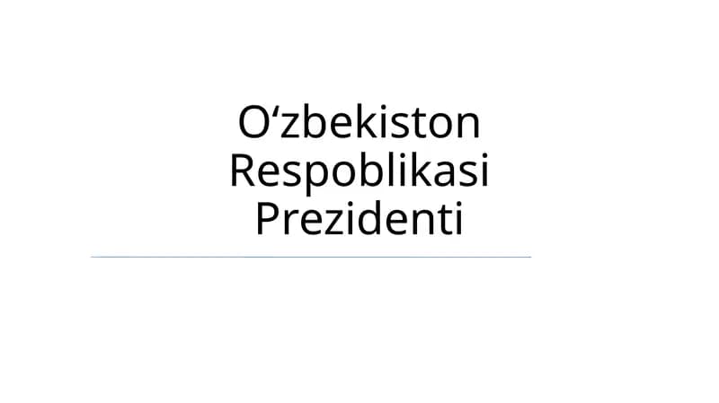 Prezidentlik va Siyosat