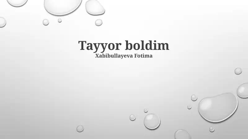 Tayyor boldim