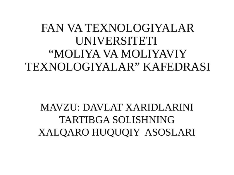 Davlat xaridlarini tartibga solish