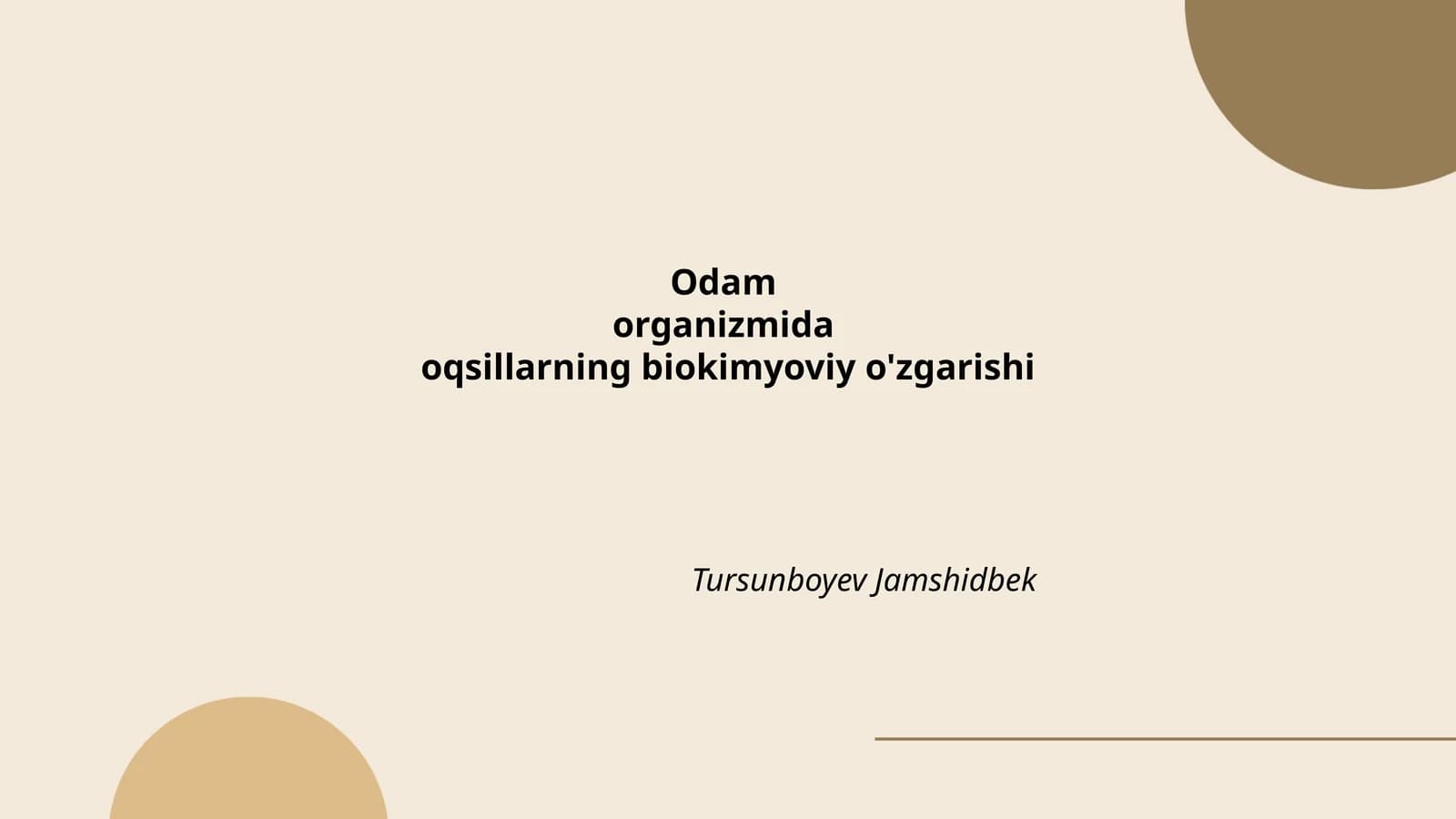 Odambiovksillarning biokimyoviy o'zgarishi