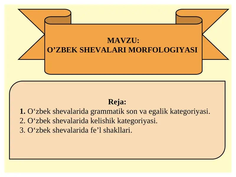 O’ZBEK SHEVALARI MORFOLOGIYASI