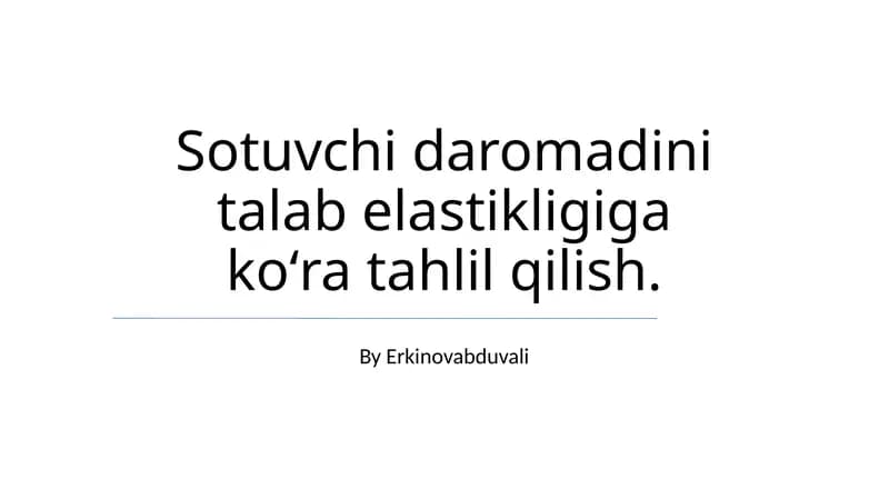 Optimallashtirilgan Narx Strategiyasi va Daromad Maksimallashtirish