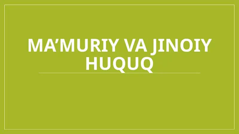 Ma’muriy va jinoiy huquq