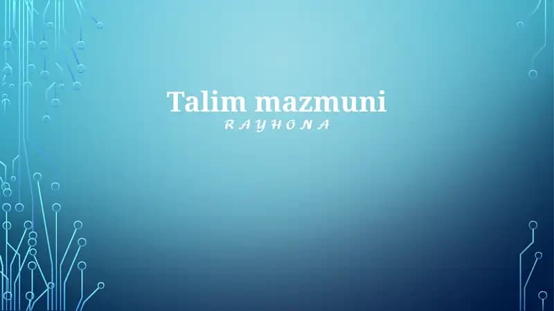 Talim mazmuni