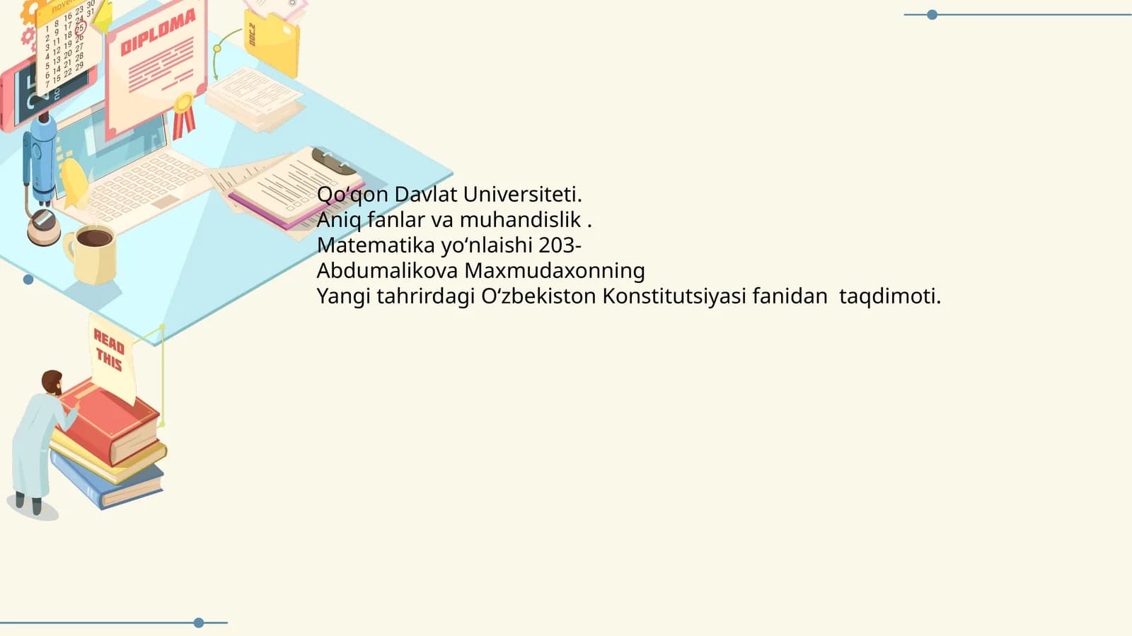 Yangi tahrirdagi Oʻzbekiston Konstitutsiyasi fanidan taqdimoti