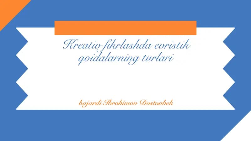 Evristik qoidalarning turlari