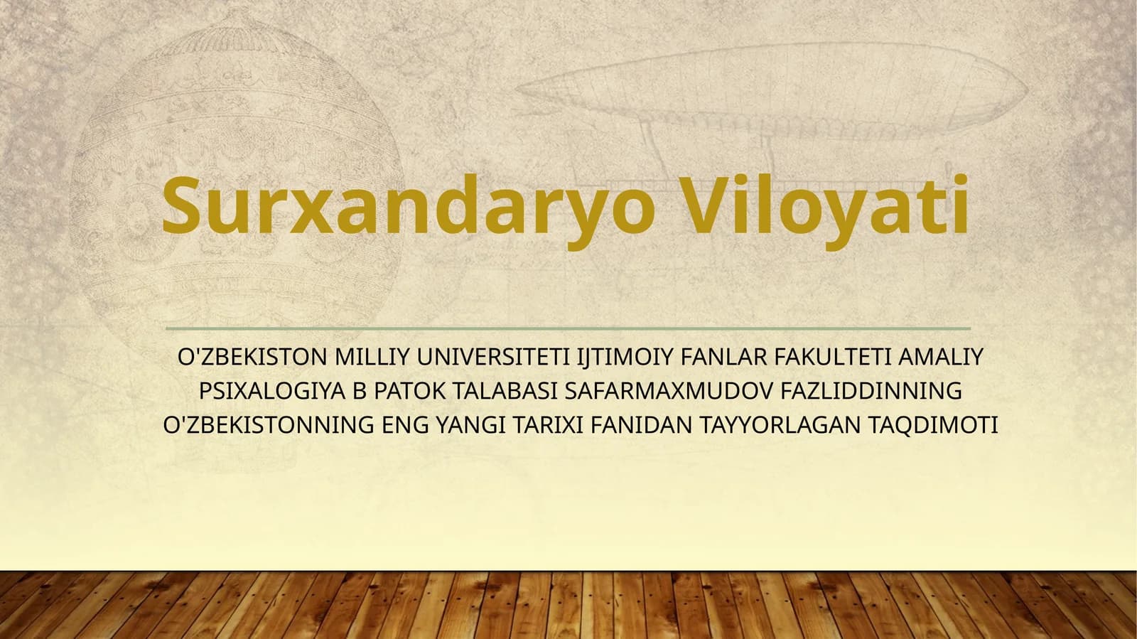 O'zbekistonning eng yangi tarix fanidan tayyorlagan taqdimoti