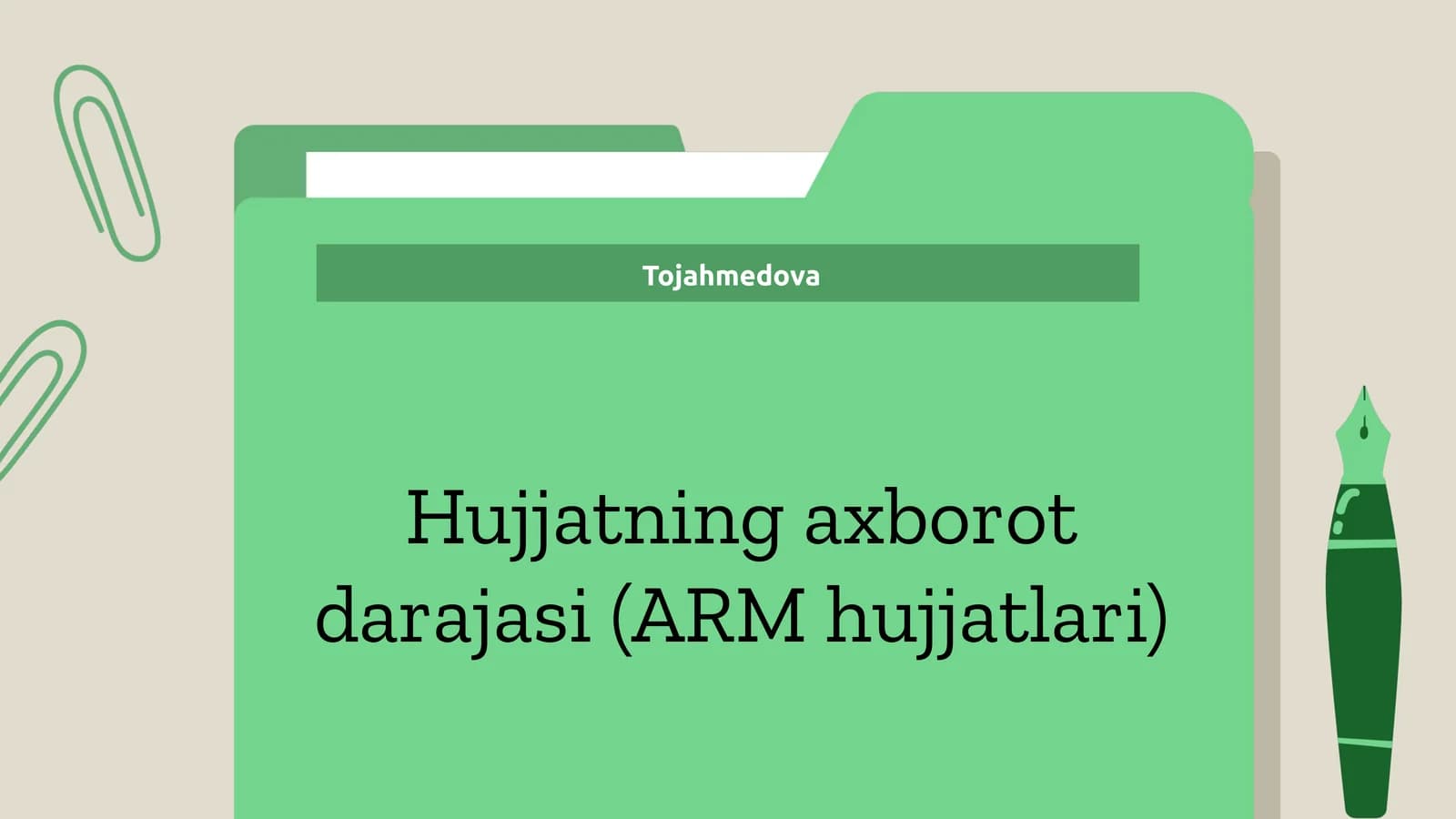 Hujjatning axborot darajasi (ARM hujjatlari)