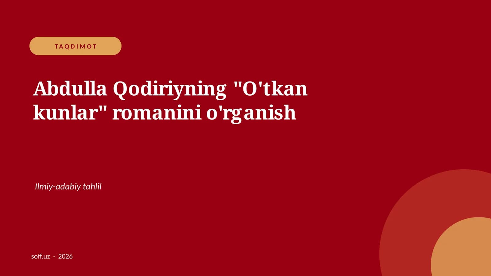 O'tkan kunlar
