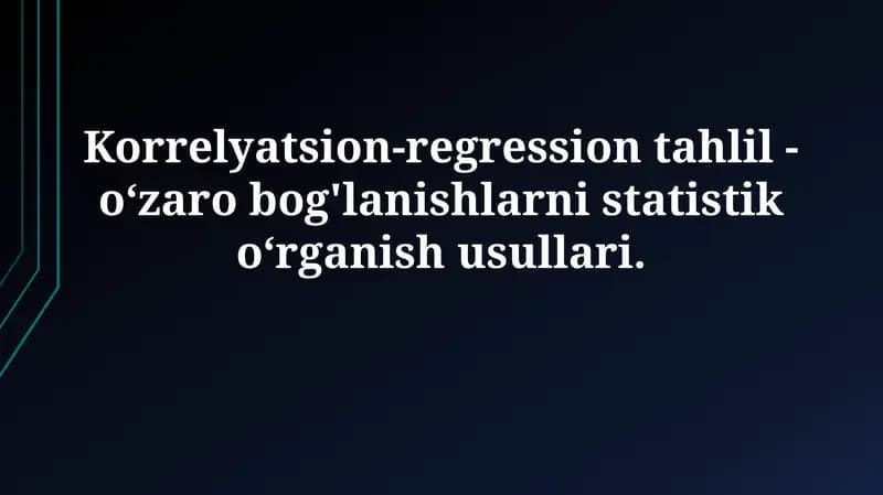 Korrelyatsion-regression tahlil