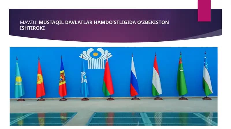 MUSTAQIL DAVLATLAR HAMDO’STLIGIDA O’ZBEKISTON ISHTIROKI