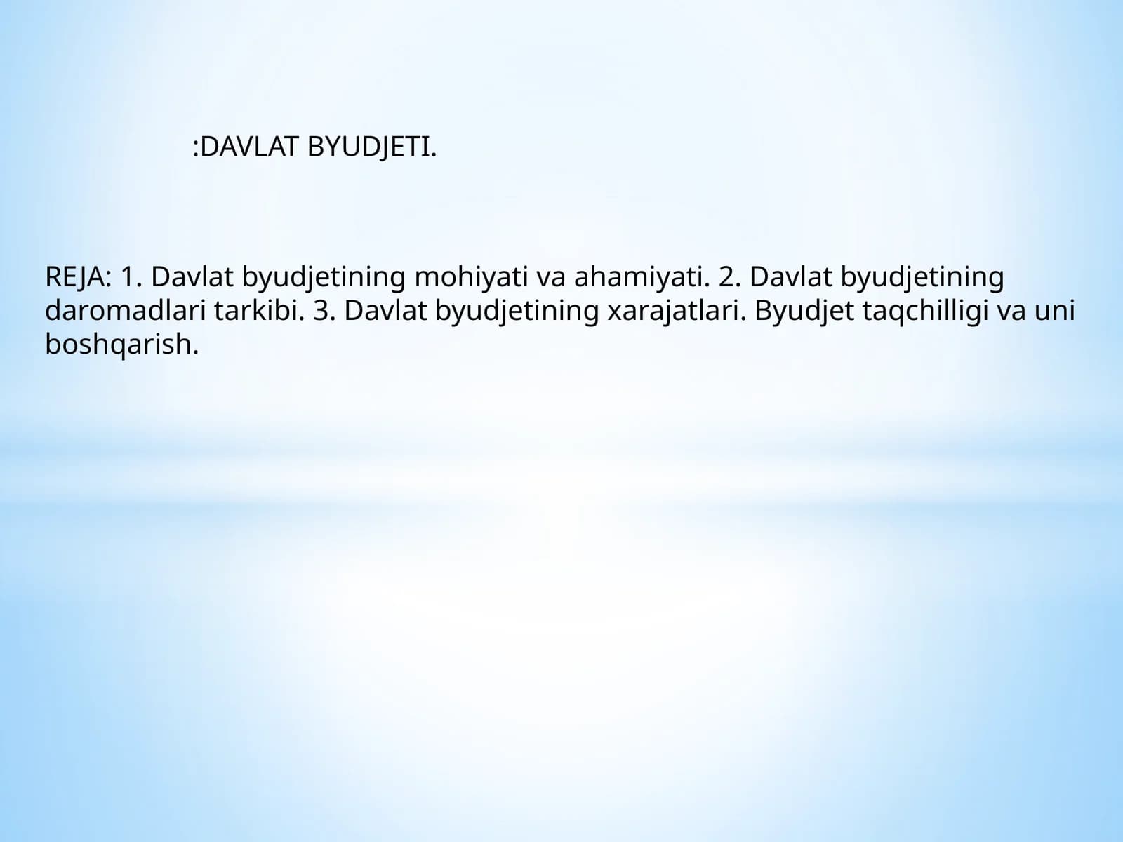 DAVLAT BYUDJETI