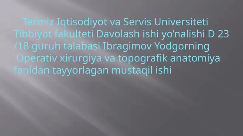 Operatsiyadan keyingi qorin churralari sabablari