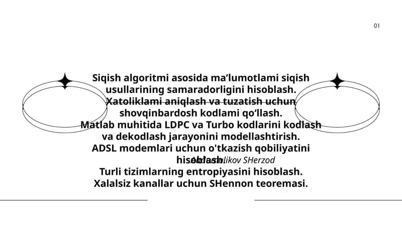 Siqish algoritmi asosida ma'lumotlarni siqish usullarining samaradorligini hisoblash