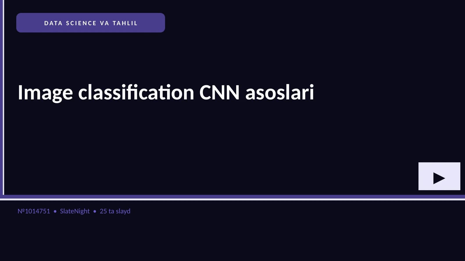 Image classification CNN asoslari