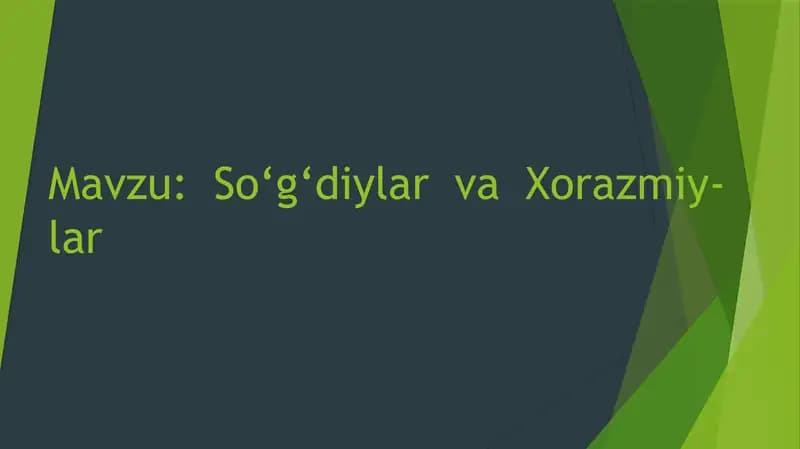 Sug'diylar va Xorazmiylar