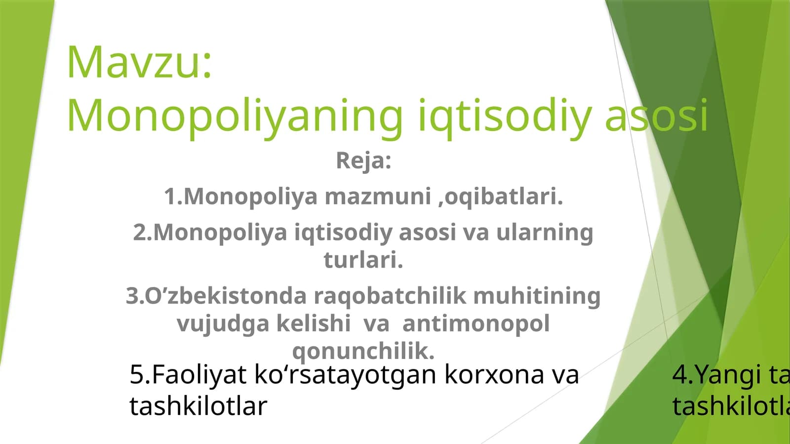 Monopoliya mazmuni, oqibatlari