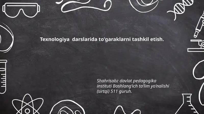 Toʻgaraklarni tashkil etish