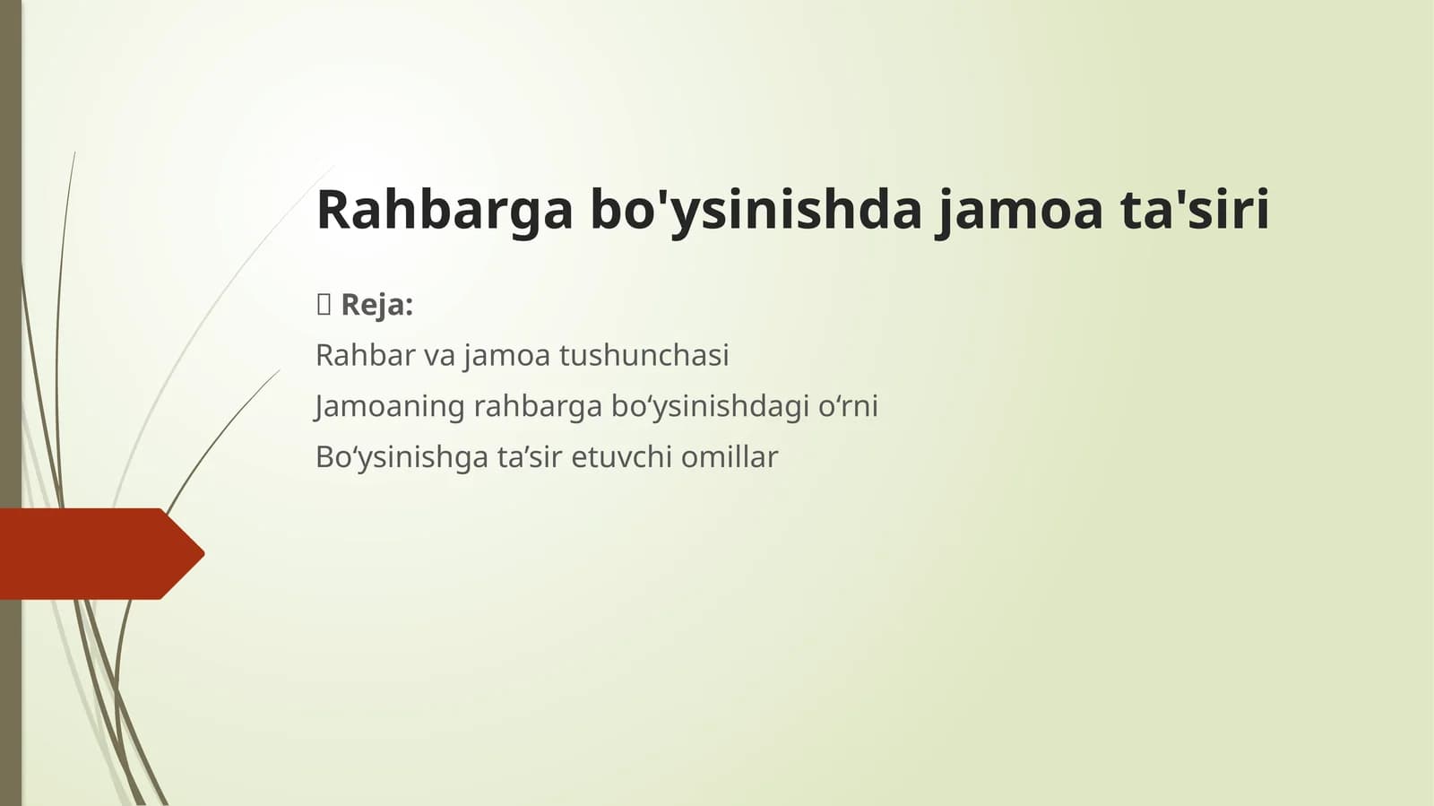 Rahbarga bo'ysinishda jamoa ta'siri