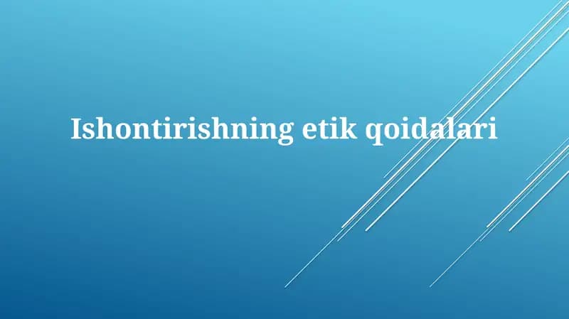 Ishontirishning etik qoidalari