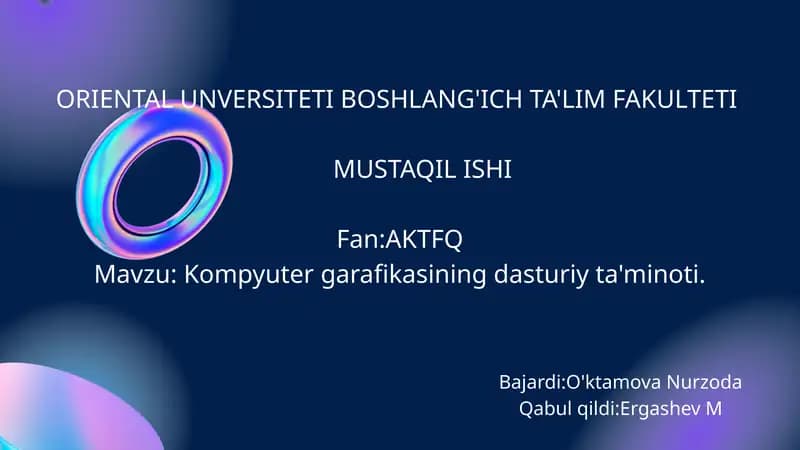 Kompyuter garafikasining dasturiy ta'minoti