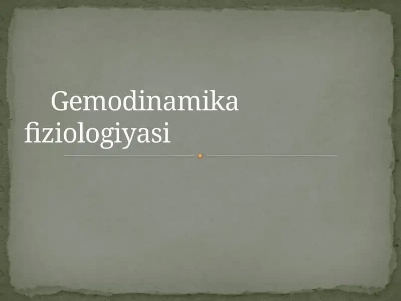 Gemodinamikafiziologiyasi