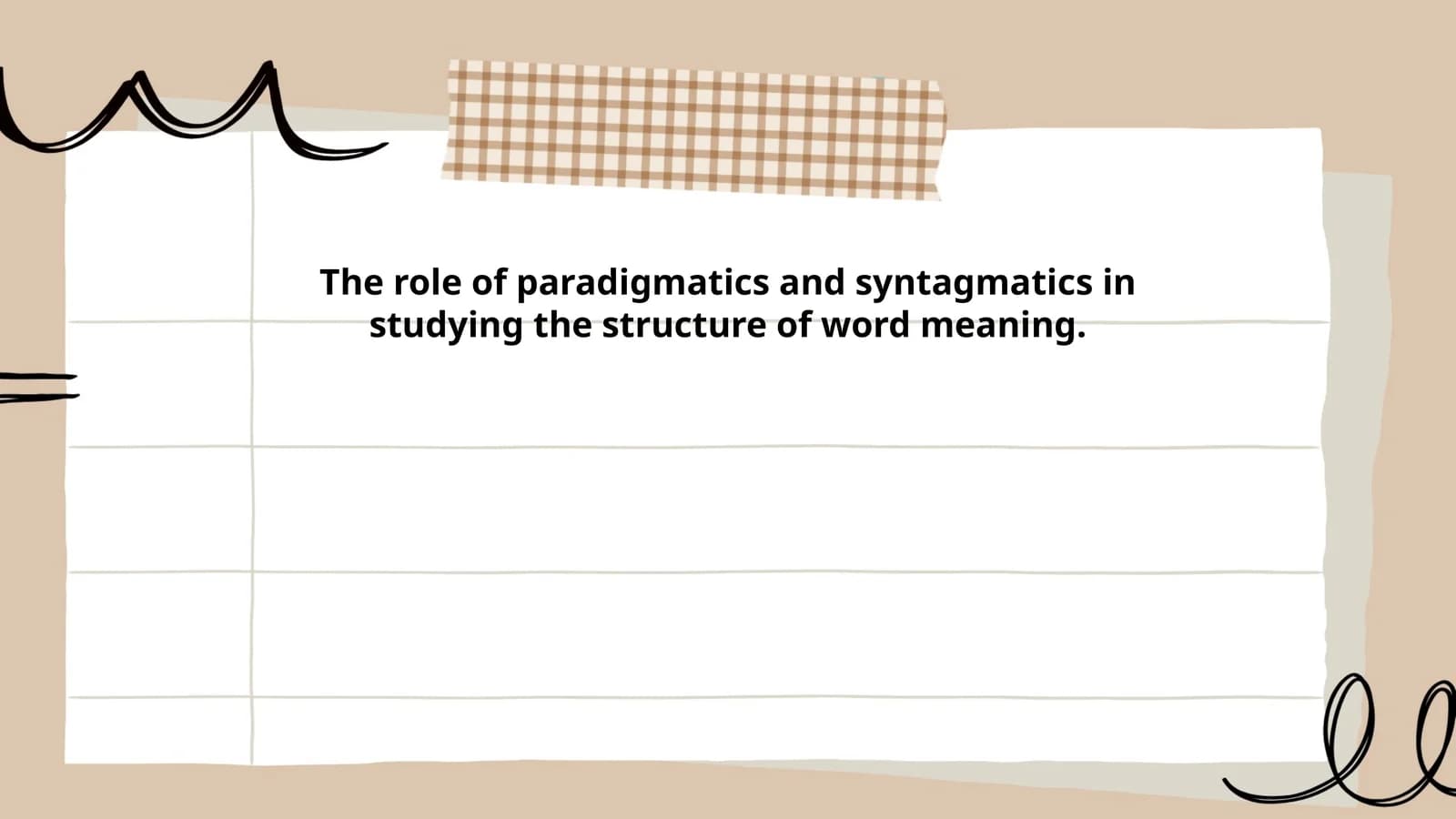 Paradigmatic Relations in Lexical Semantics