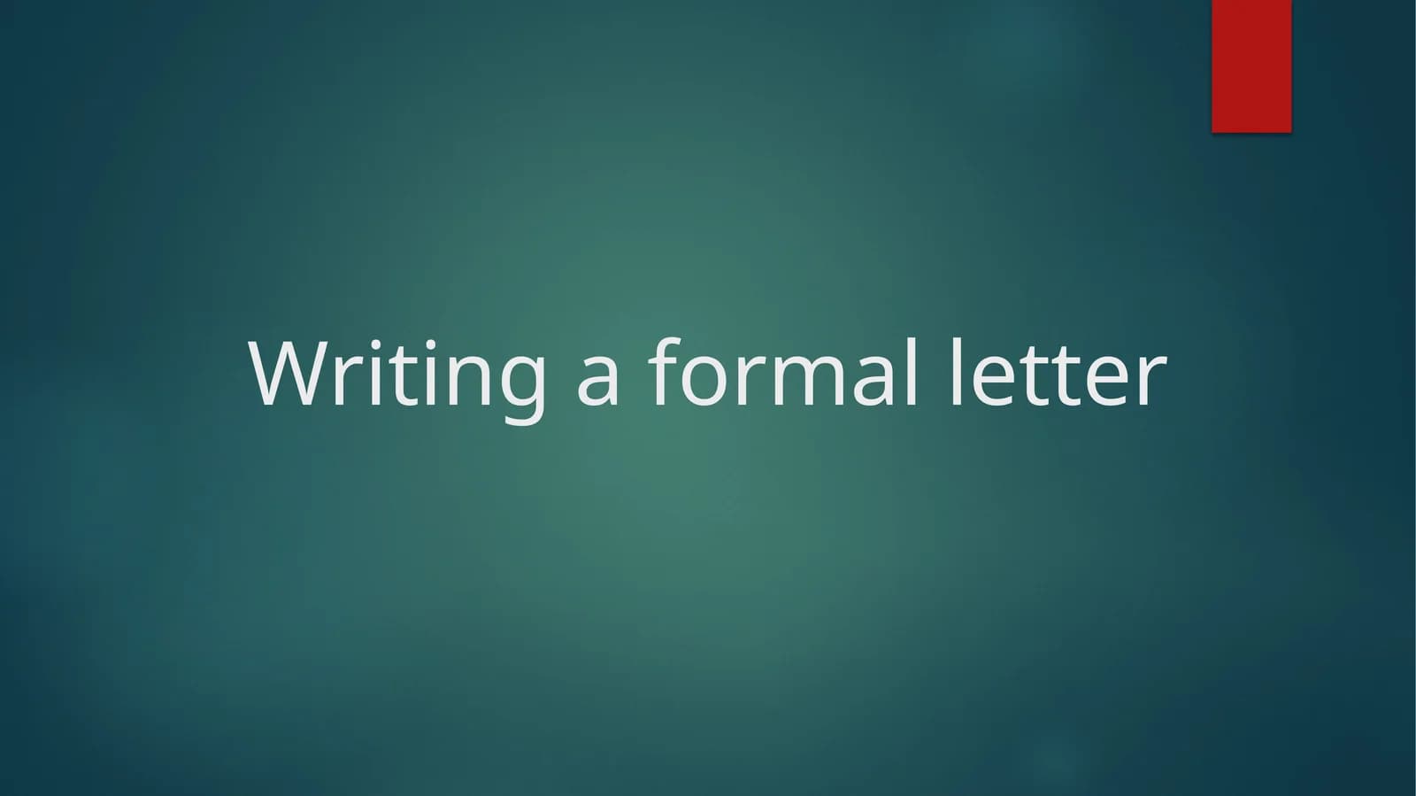 Formal Letter Writing Types