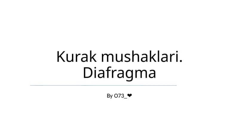 Kurak mushaklari. Diafragma