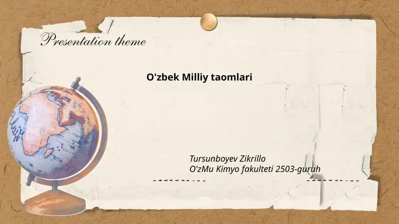 O'zbek Milliy taomlari