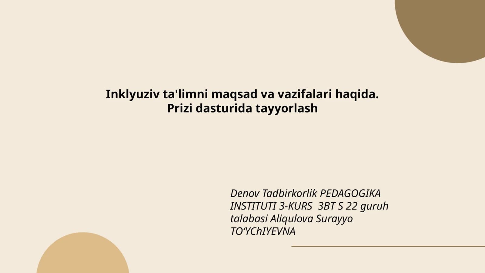 Inklyuziv ta'limni maqsad va vazifalari haqida