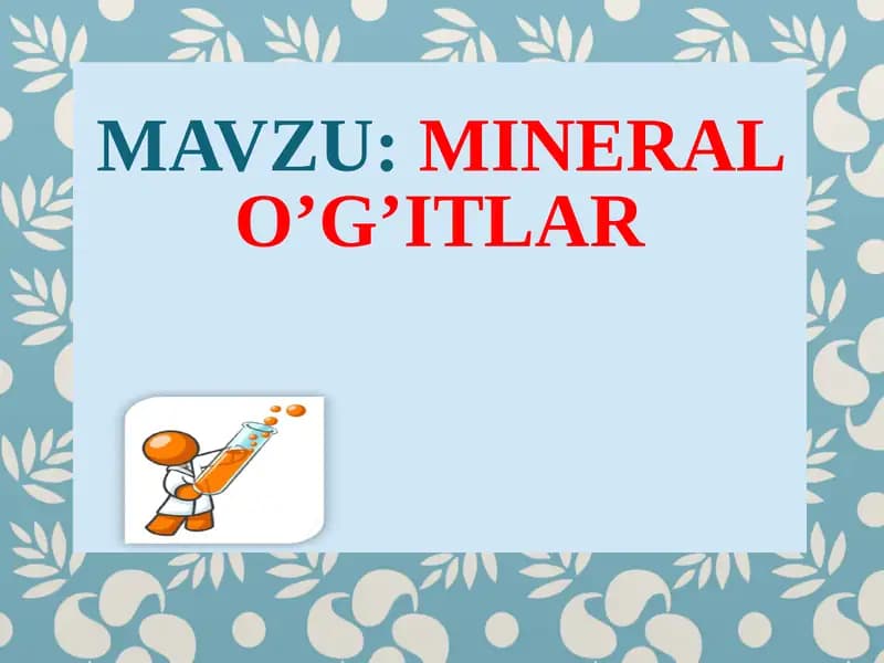 MINERAL O’G’ITLAR