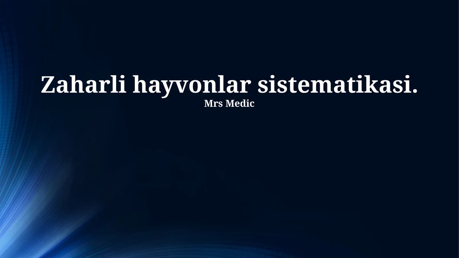 Zaharli Hayvonlar Sistematikasi