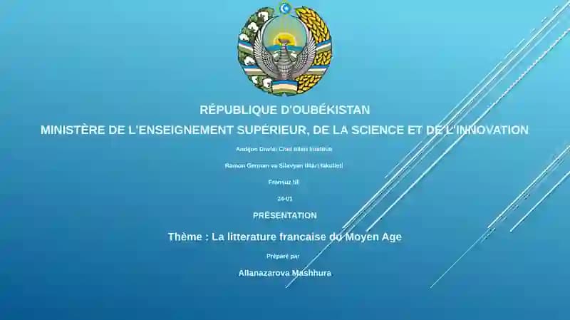 La litterature francaise du Moyen Age