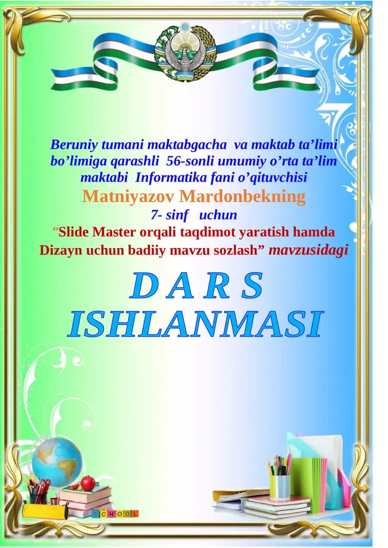 7-sinf informatika ochiq dars