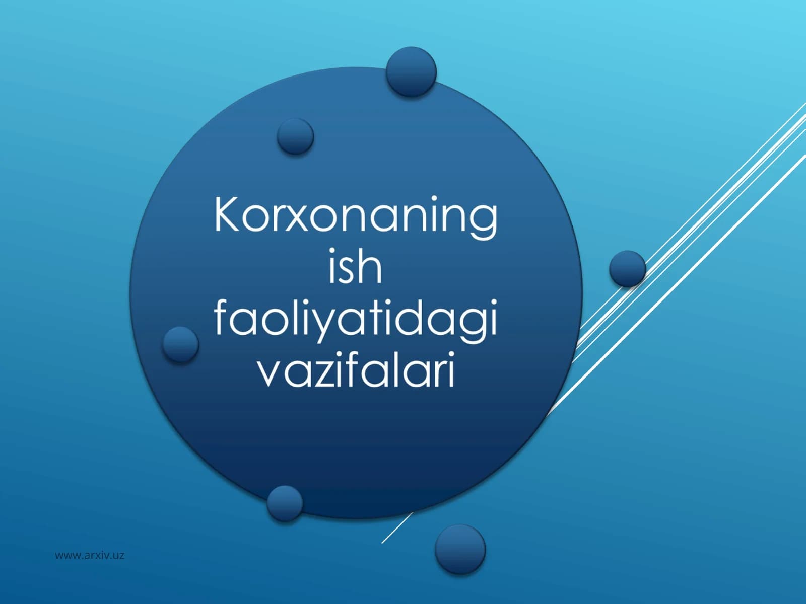 Korxonaning ish faoliyatidagi vazifalari