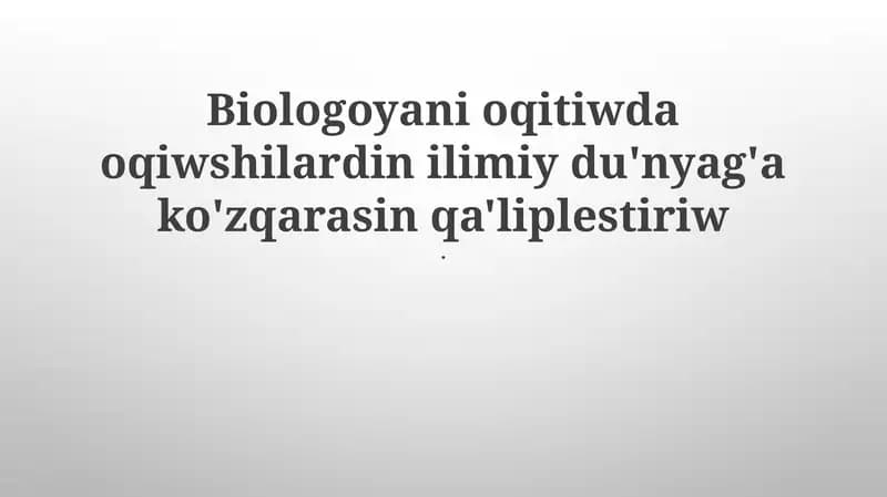 Biologiya páni 21-ásirde