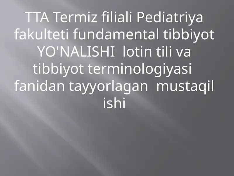 Tibbiyotda lotin-yunon mifologiyalari. Yunon-lotin epigrammalarida tibbiyot va salomatlik.