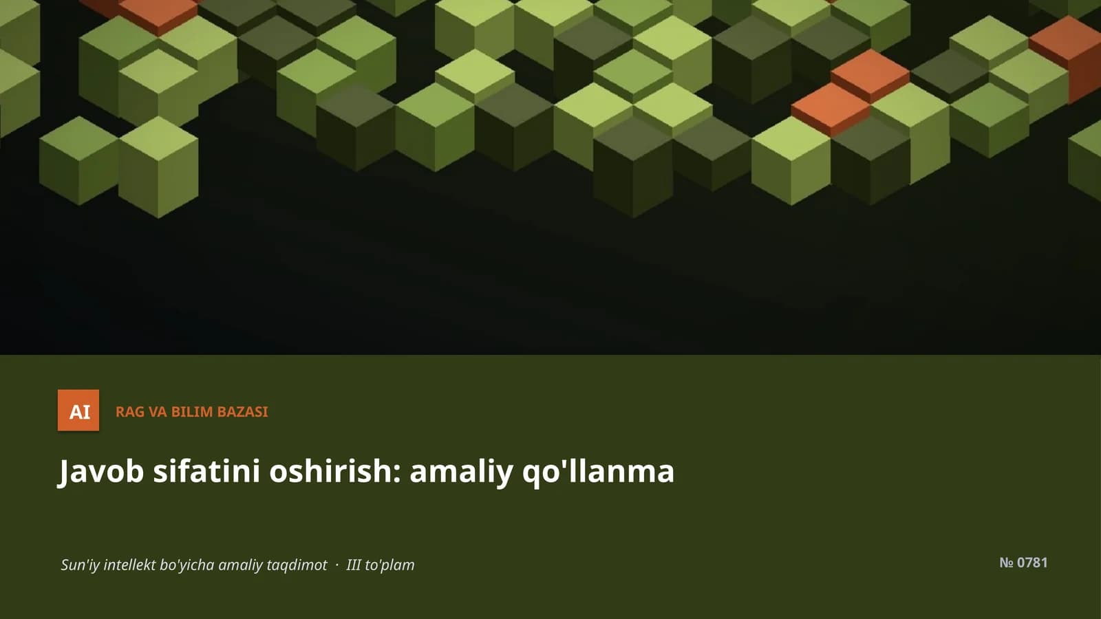 Sun'iy intellekt bo'yicha amaliy taqdimot · III to'plam