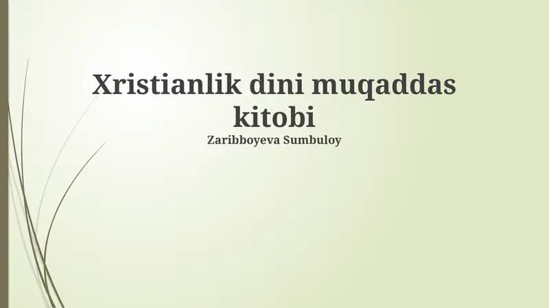 Xristianlik dini muqaddas kitobi