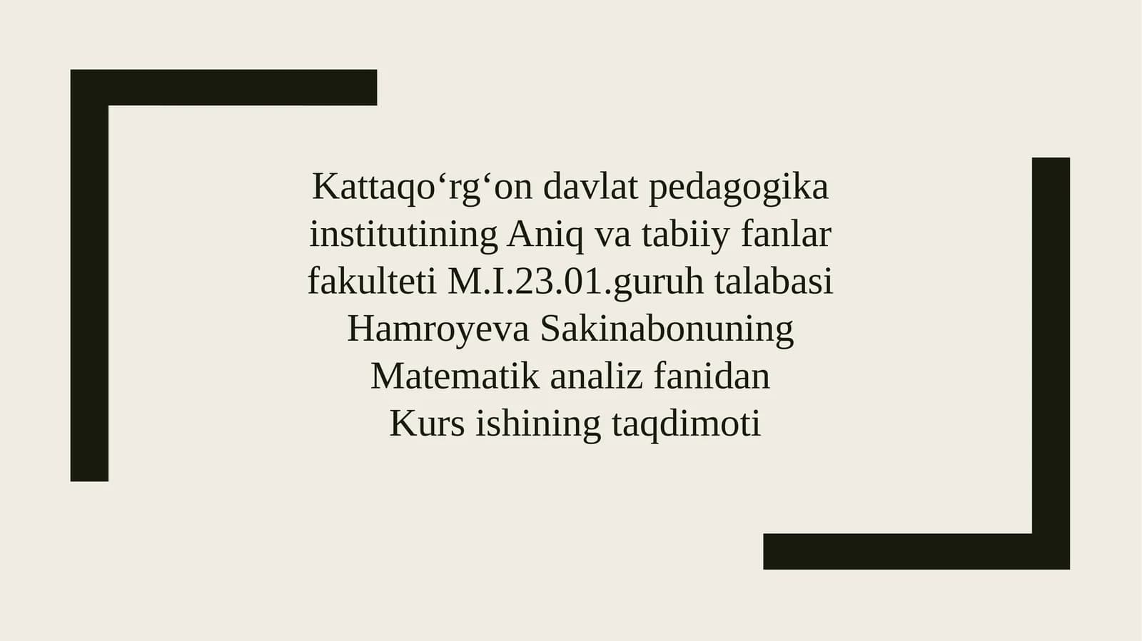 Matematika Analizi Elementar Funksiyalarni Darajali Qatorlar Ga Yoyish