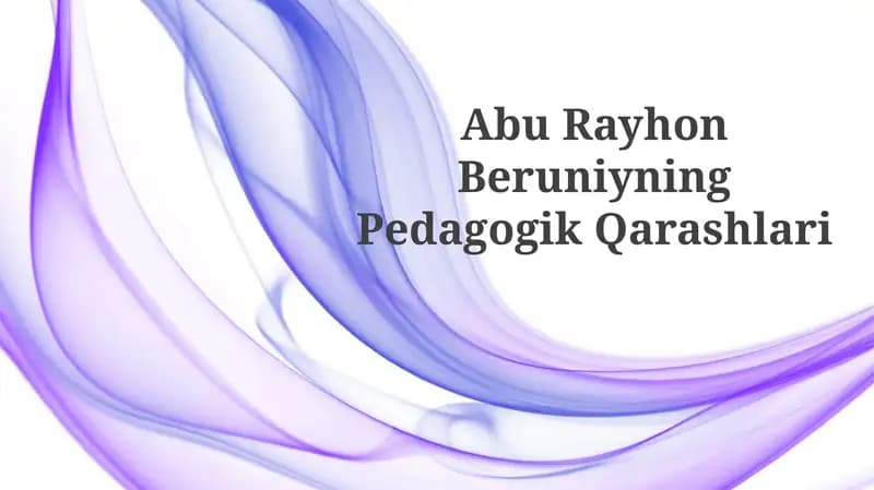 Abu Rayhon Beruniyning Pedagogik Qarashlari