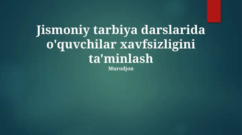 Jismoniy tarbiya darslari